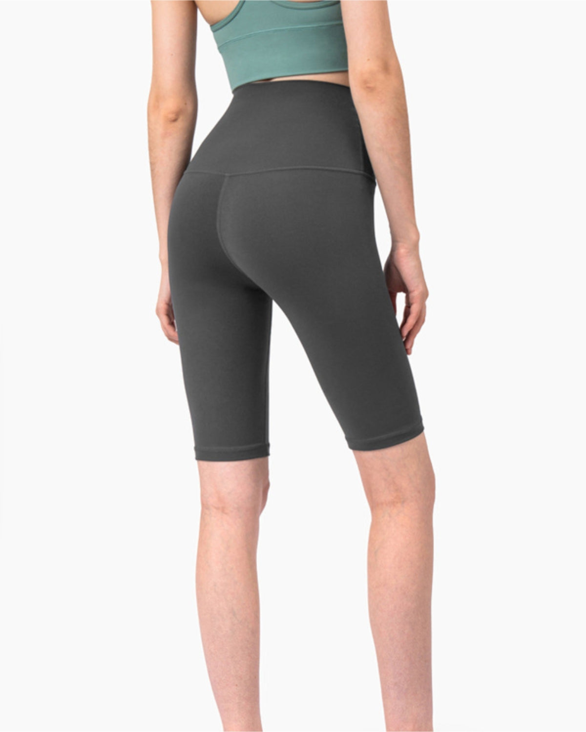 Seamless High-Rise Short 8'', Black Grey Collection