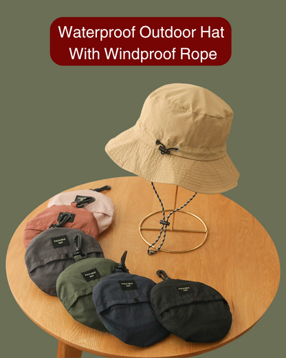 Quick-Drying Outdoor Hat With Windproof Rope